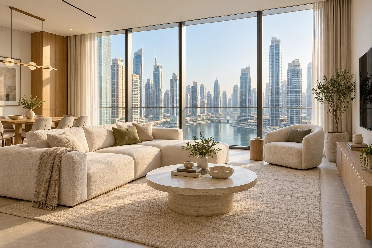 Illustrative contemporary Dubai apartment interior